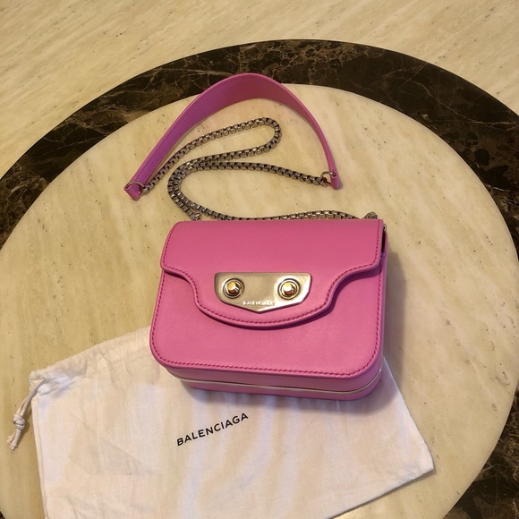 Balenciaga Handbags - ✨SOLD✨Auth BALENCIAGA Calf Leather Baby Pink Mini Square Crossbody Bag
